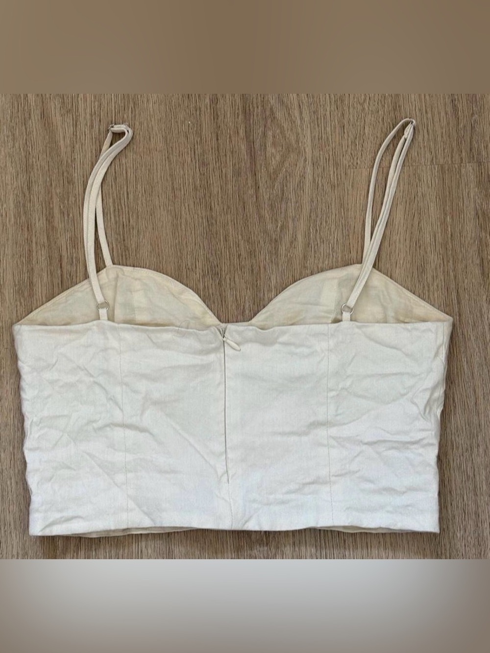 Zara Cream Sweetheart Crop Camisole - Picture 2 of 2